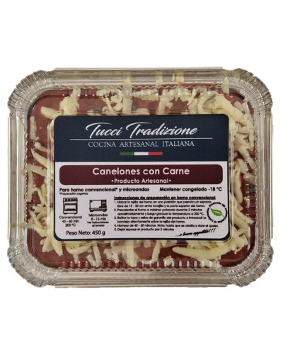 Canelones individuales con carne 4 canelones  400  450 g