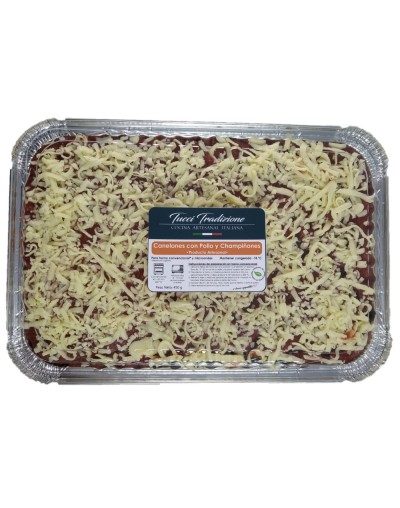 Canelones familiares de pollo y champiñones 2 kg  20 canelones  6 porciones