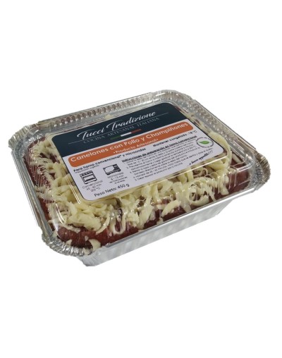 Canelones individuales de pollo y champiñones 4 canelones  400  450 g