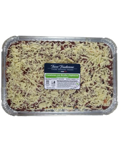 Canelones familiares con espinacas y ricota 2 kg  20 canelones  6 porciones