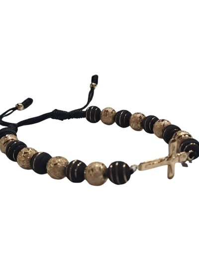 Pulsera fé en oro laminado