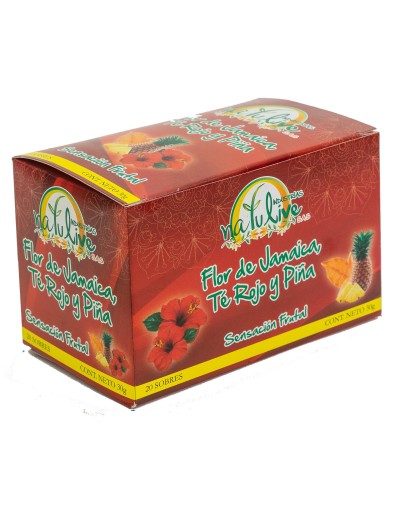 Aromáticas Flor de Jamaica Te Rojo y Piña x 20 Bolsas