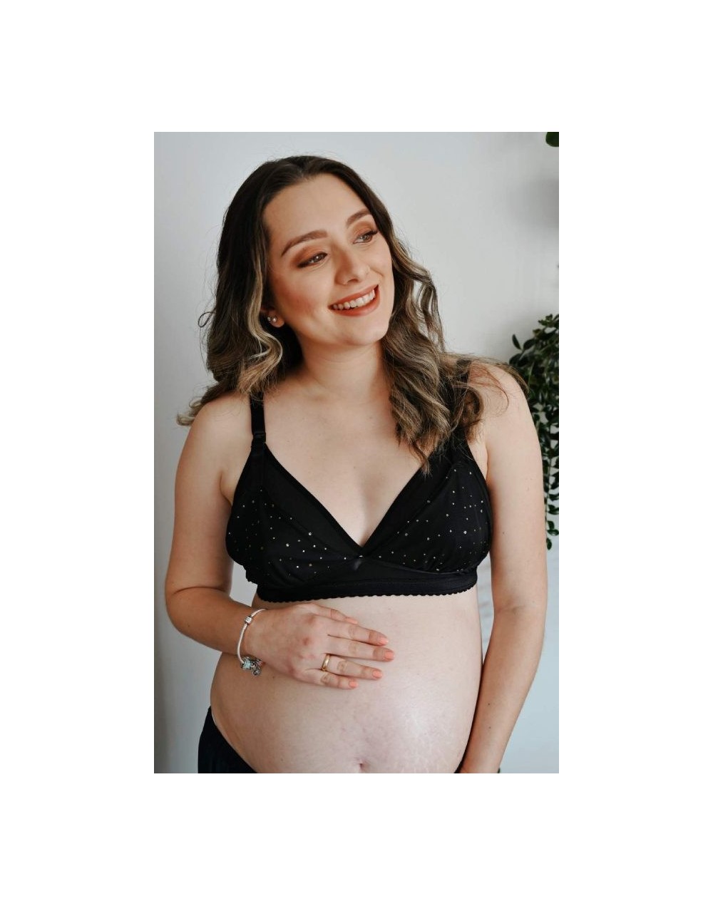 Brallette de lactancia negro puntos