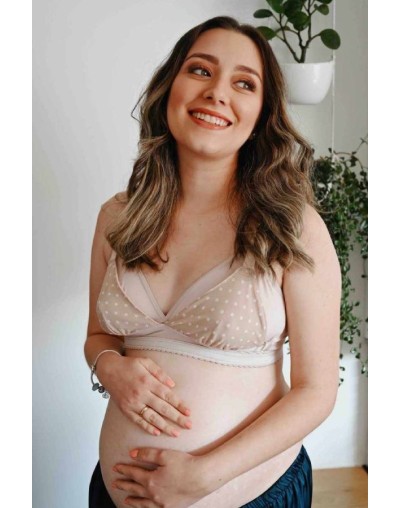 Brallette de lactancia beige puntos
