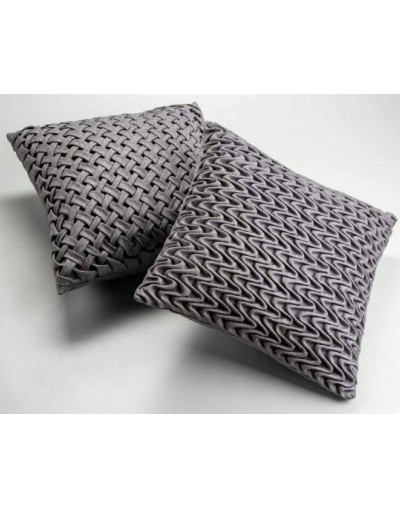 Cojines Cuadrados Artesanales (Diseño: Canasta y Ondas)