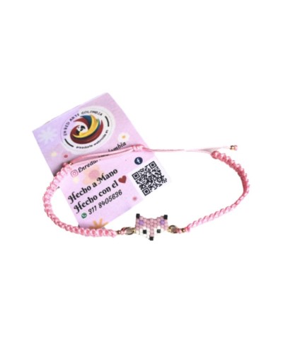 Pulsera miyuki zorrito rosa