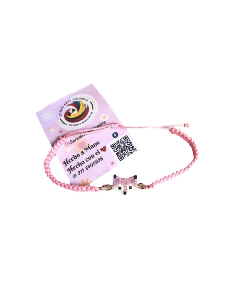 Pulsera miyuki zorrito rosa