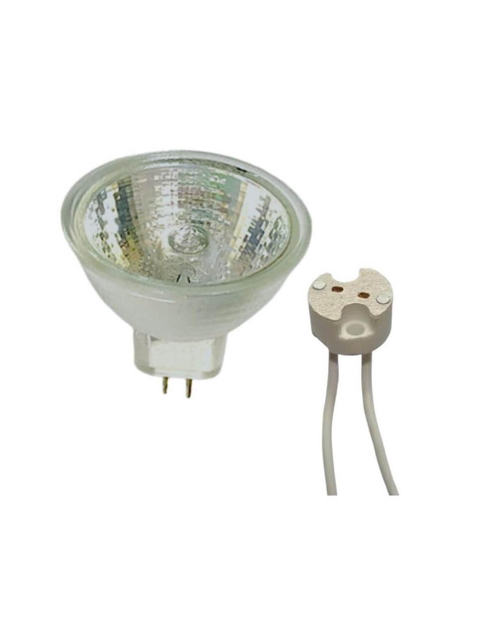 Bombillo halogeno dicroico 110v 50w bipin con socket
