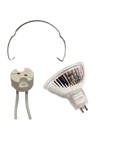 Bombillo halogeno dicroico 12v50w bipin csocket y retenedor