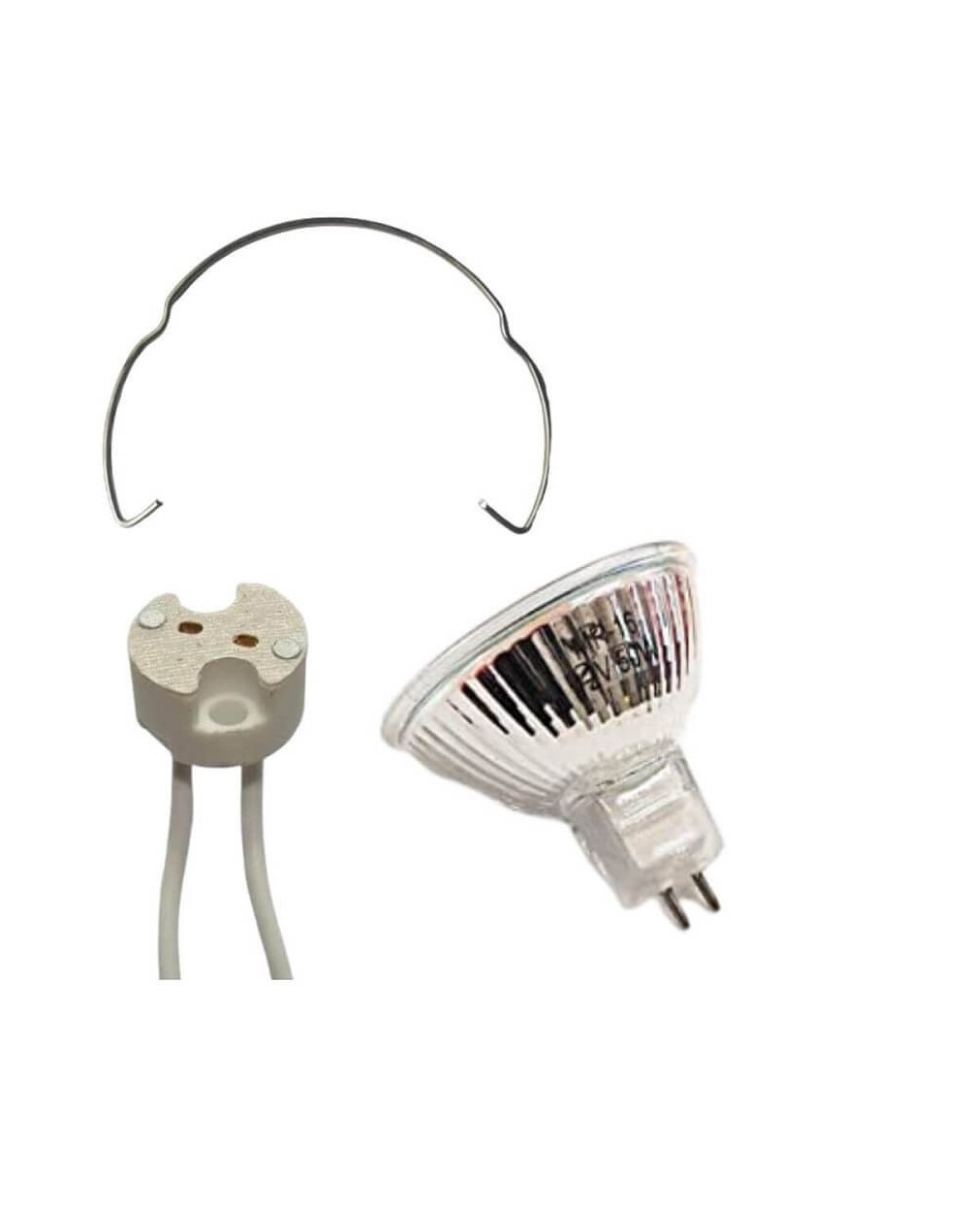 Bombillo halogeno dicroico 12v50w bipin csocket y retenedor