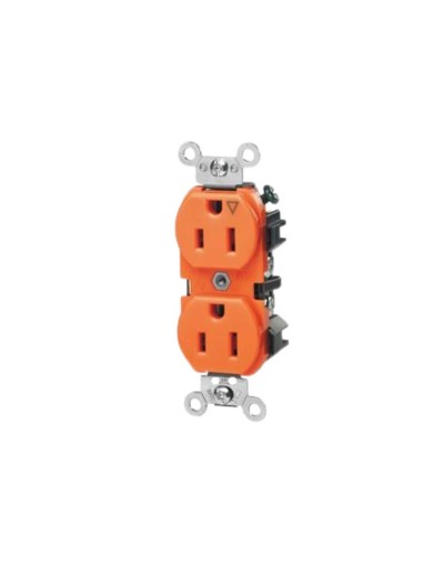 Toma Doble Tleviton Naranja 15amp