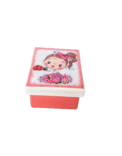 Caja niña rosa rosa