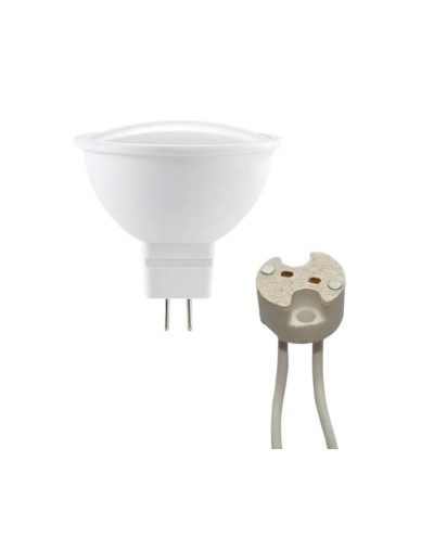 Bombillo dicroico led 5w alta luminosidad bipin gu53 luz blanca con socket