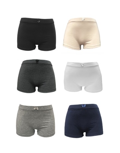 Boxer Dama Algodón x6 Colores Básicos