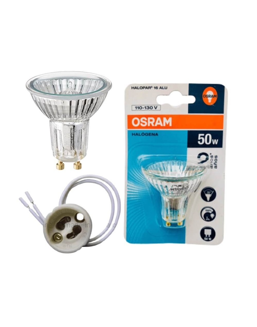 Bombillo Halogeno Gu10 50w 110130v Con Socket