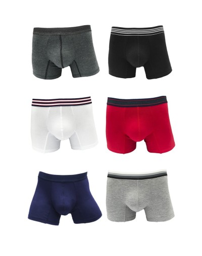 Boxer Hombre Algodon x6 Colores Básicos