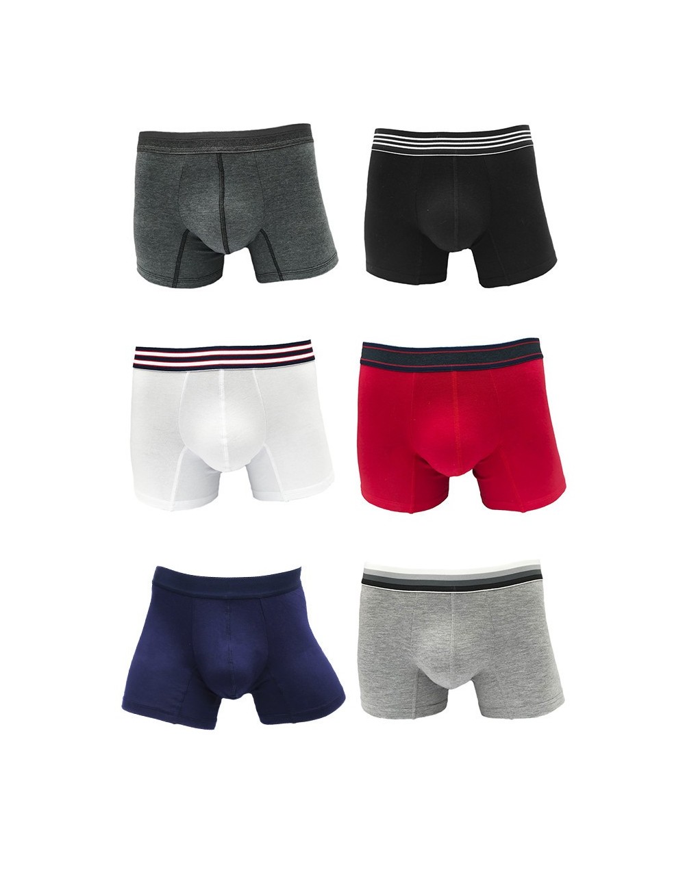 Boxer Hombre Algodon x6 Colores Básicos