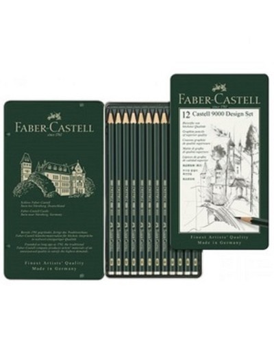 Lapiz faber castell ref 9000 por caja metalica 12 und