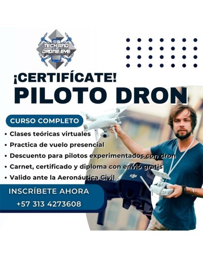 Curso certificado de piloto dron valido ante la aeronáutica civil 
