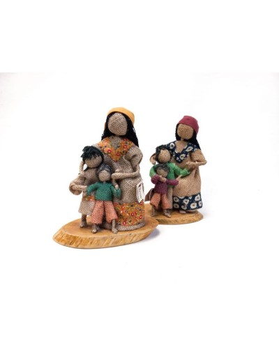 Indígena wayuu mamá con hijos 