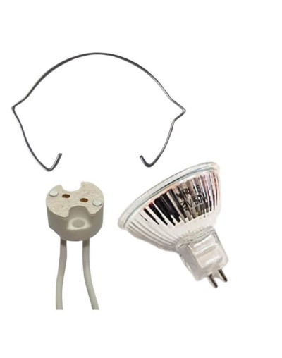 Bombillo halogeno dicroico12v 50w csocket y retenedor importado