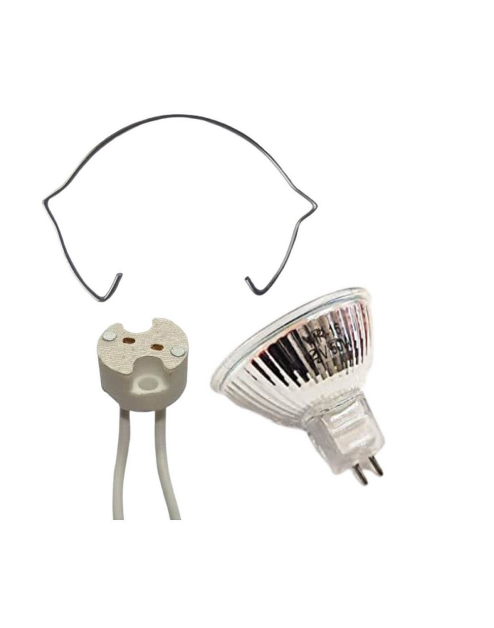 Bombillo halogeno dicroico12v 50w csocket y retenedor importado