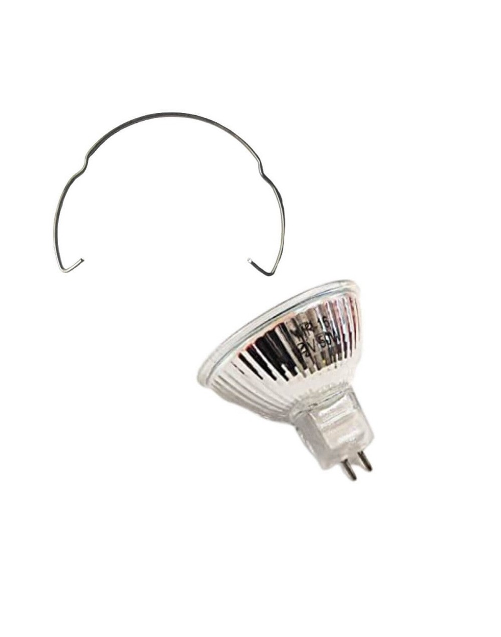 Bombillo halogeno dicroico 12v 50w bipin cgancho retenedor nacional