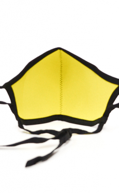 Tapabocas ajustable adulto doble faz amarillo/negro