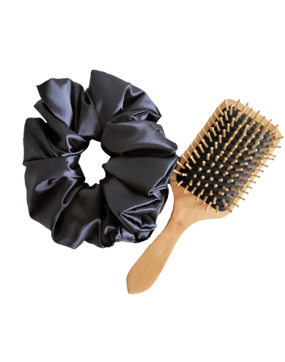 Scrunchies de ceda orgánica cepillo de bambú