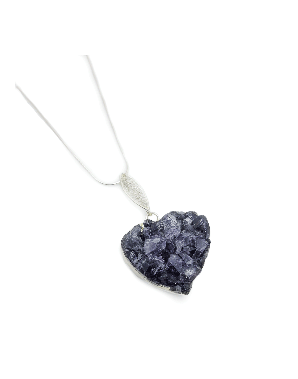 Collar corazón amatista 