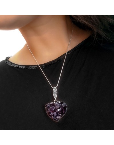 Collar corazón amatista 