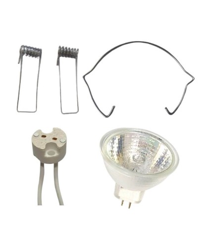 Bombillo halogeno dicroico 110v 50w bipin con socketpines laterales y retenedor importado