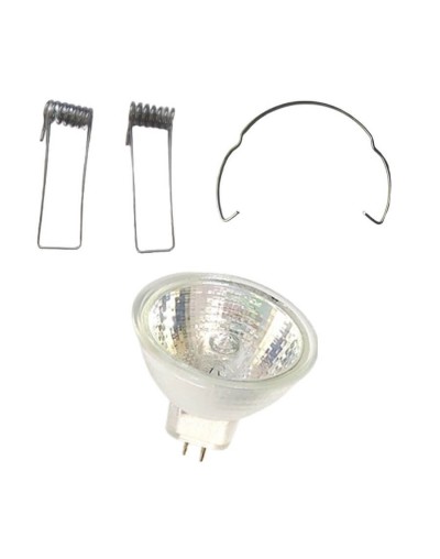 Bombillo halogeno dicroico 110v 50w bipin con pines laterales y gancho retenedor