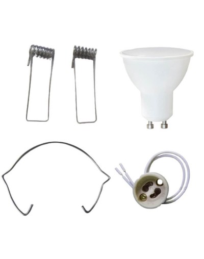 Bombillo led gu10 l/blanca 110v 5w con socket-pines laterales y retenedor importado