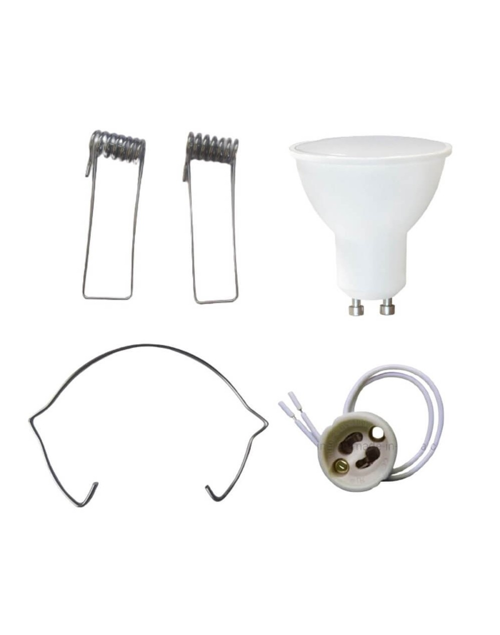 Bombillo led gu10 l/blanca 110v 5w con socket-pines laterales y retenedor importado
