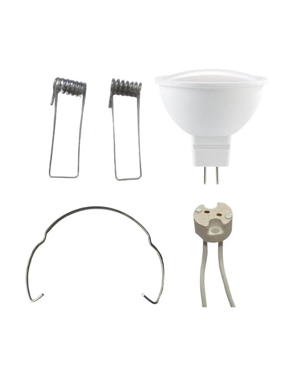 Bombillo led bipin gu53 lblanca con socketpines laterales y gancho retenedor