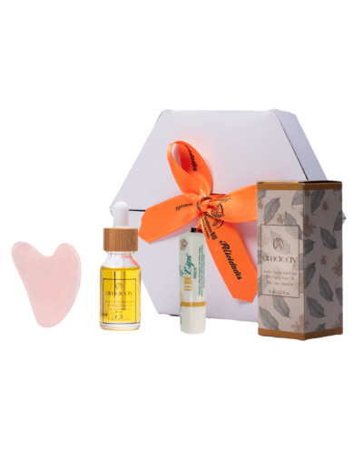 Kit facial  aceite para el rostro  labial natural sin color  gua sha jade cuarzo