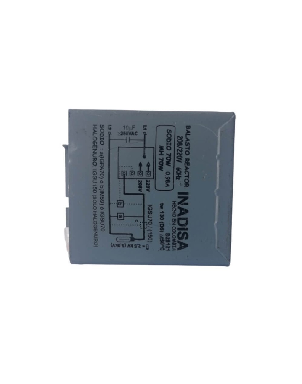 Balasto sodiometalhar 70w 208v220v inadisa