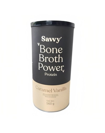 Bone broth power savvy caramelo vainilla caldo de hueso 560g