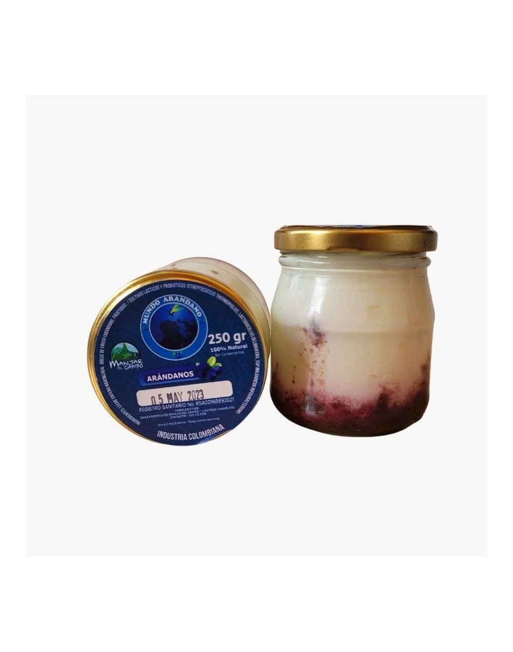Yogurt griego de arándano sin azúcar de 250ml 100 natural 