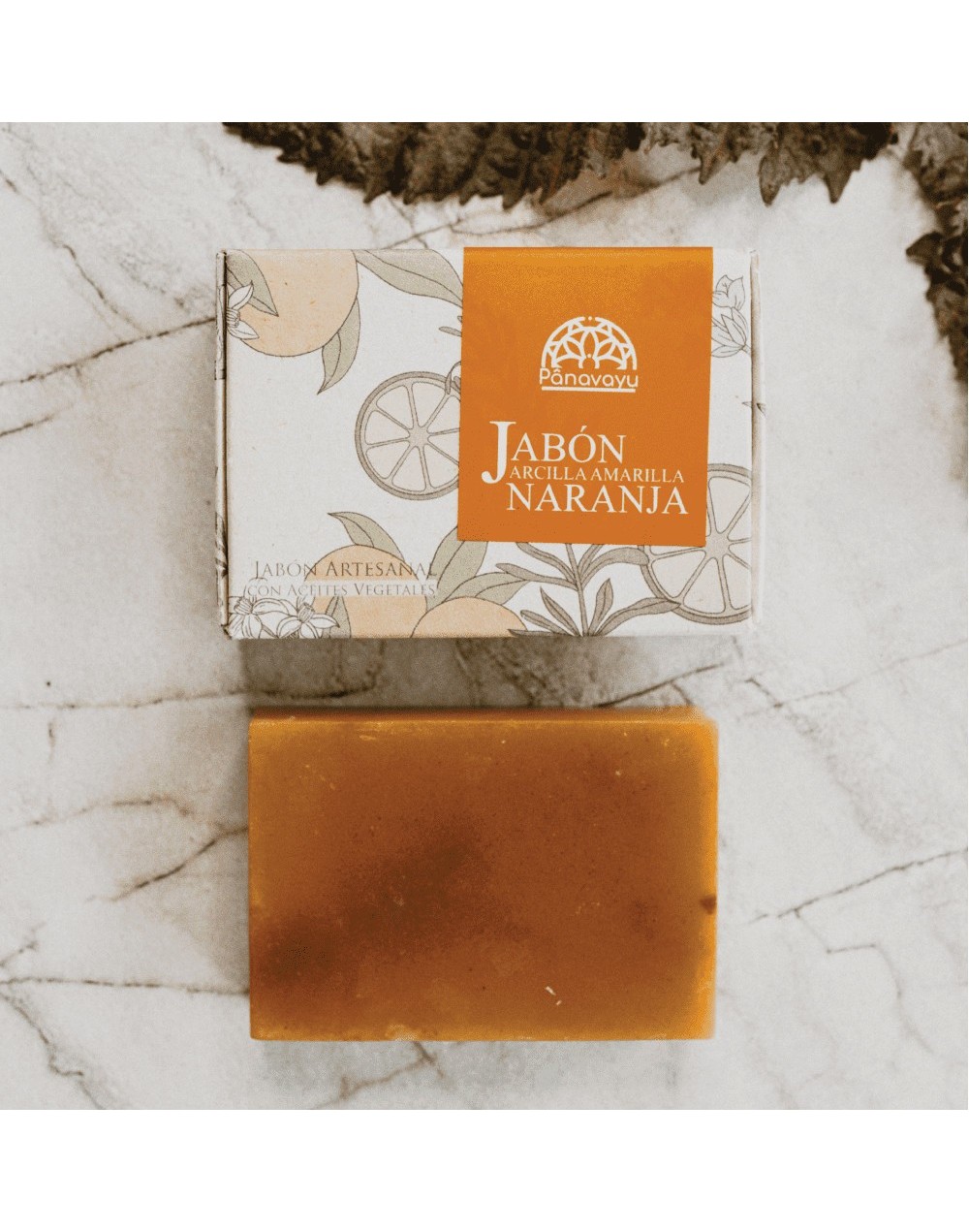 Jabón Artesanal de Arcilla amarilla Naranja  Pânavayu