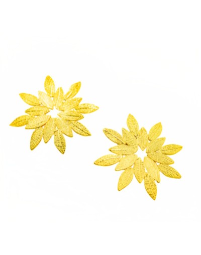 Aretes sunflower big dorado