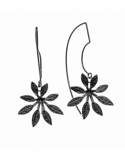 Aretes schefflera gancho dorado