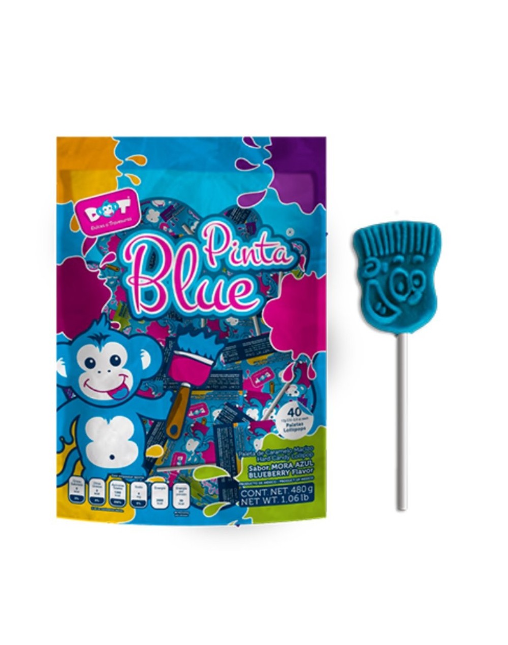 Chupeta pinta azul x 48