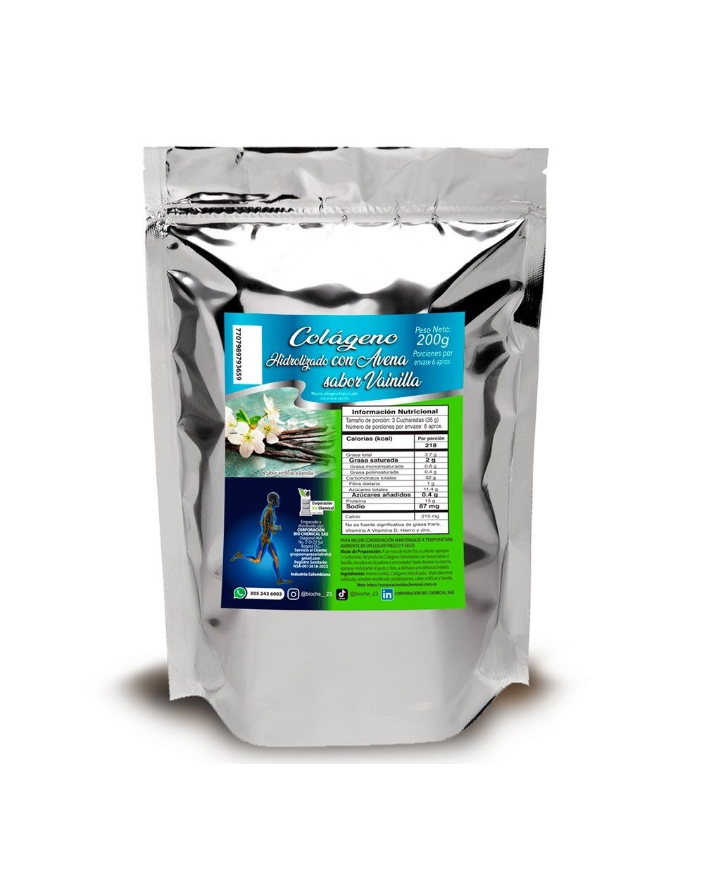 Colágeno Hidrolizado con Avena Sabor a Vainilla 200g