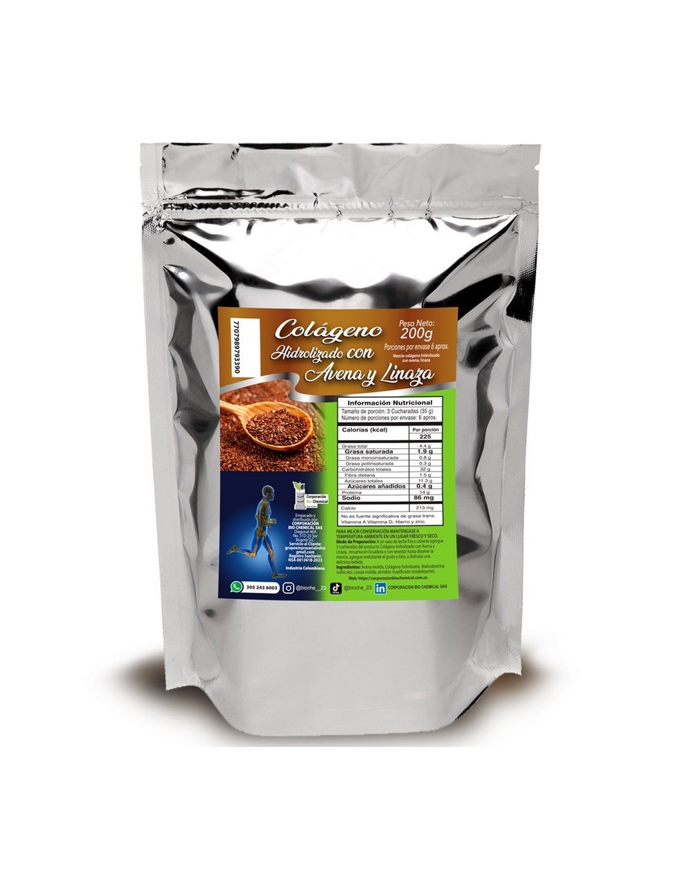 Colágeno Hidrolizado con Avena y Linaza 200g