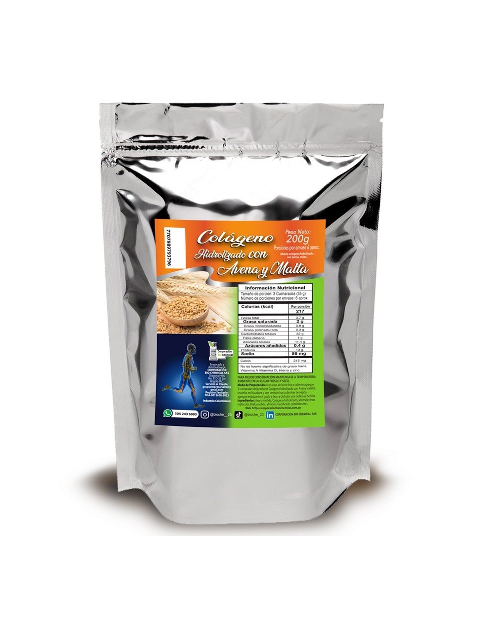 Colágeno Hidrolizado con Avena y Malta 200g