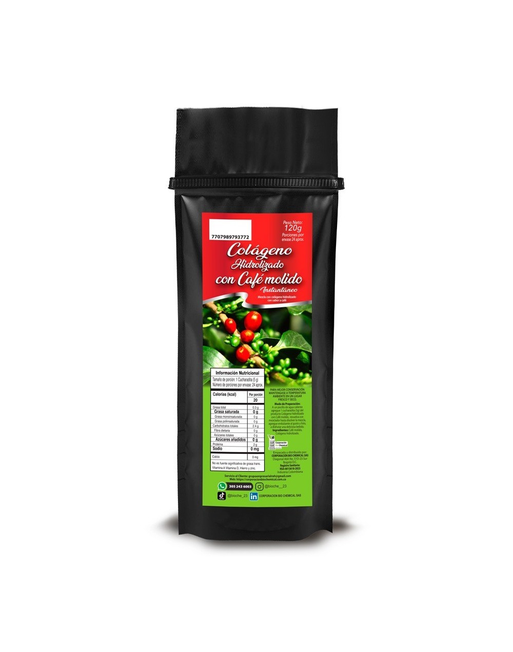 Colágeno Hidrolizado con Café Instantáneo 120g