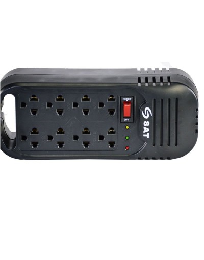 REGULADOR SAT RG1208 1200VA 8 TOMAS  NEGRO