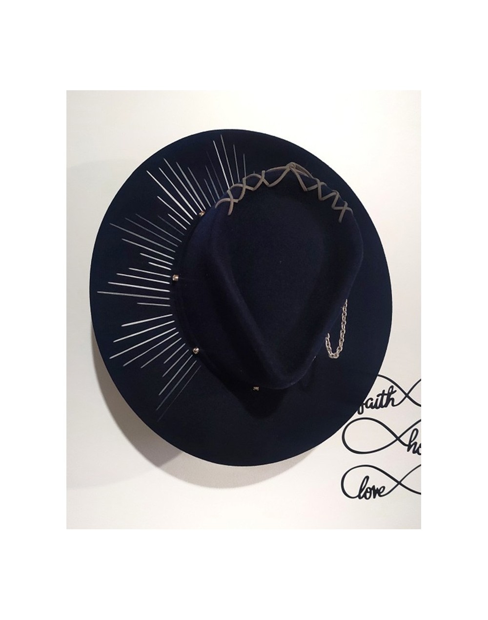 Sombrero privilegio fieltro azul minicalaveras
